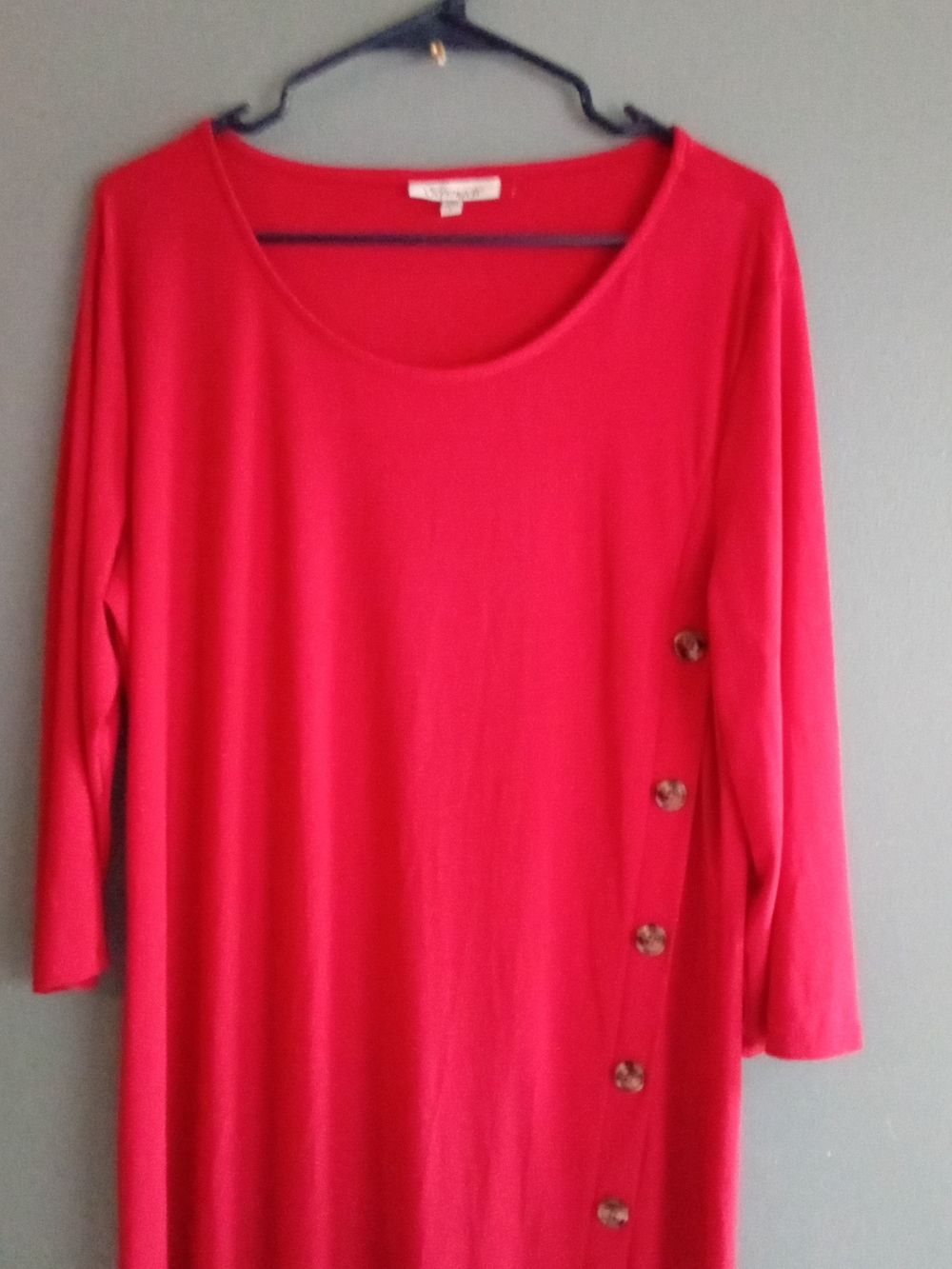 Serengeti Vivid Pink Long Sleeve Maxi Tunic with Side Buttons